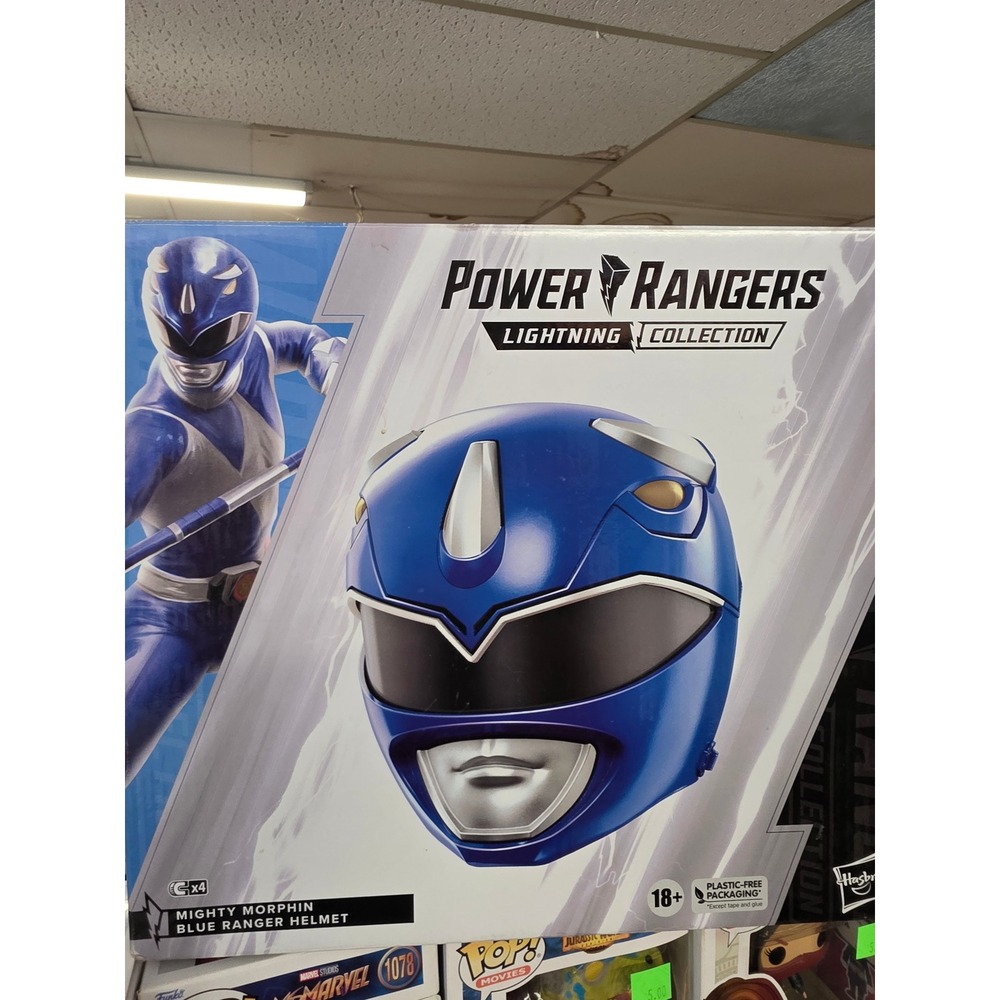 Hasbro Power Rangers Lightning Collection Blue Ranger Helmet Replica Cosplay